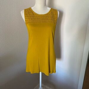 SOLD- Ann Taylor Mustard Yellow Sleeveless Top Medium